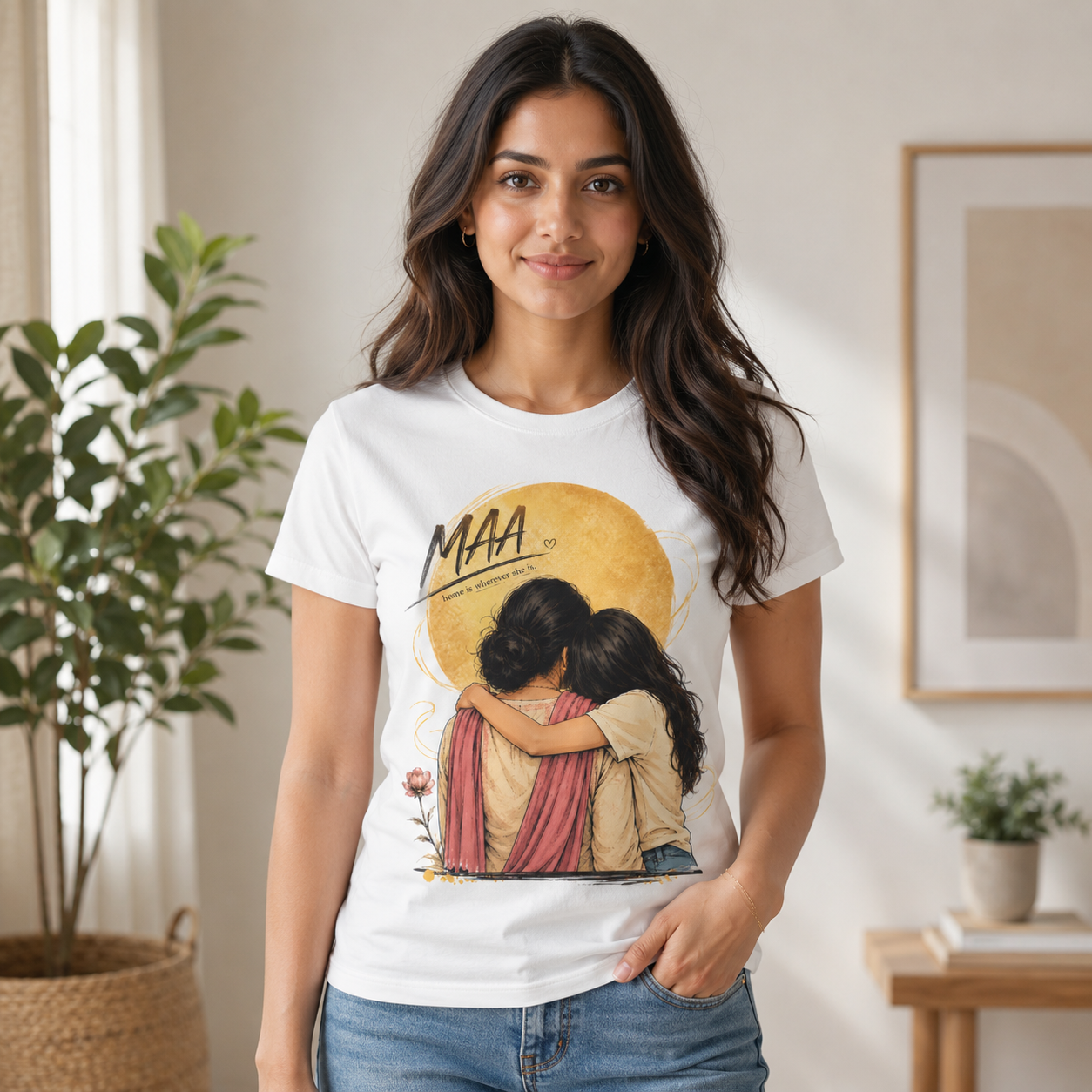 MAA Home Is Wherever She Is Graphic T-Shirt - ZEYVO