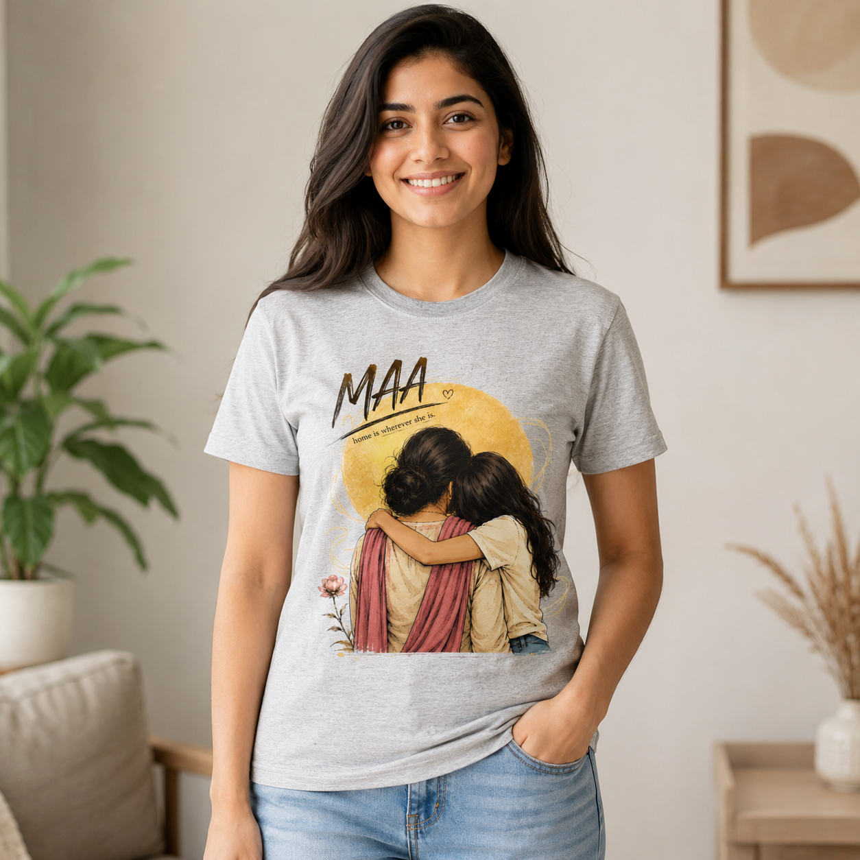 MAA Home Is Wherever She Is Graphic T-Shirt - ZEYVO
