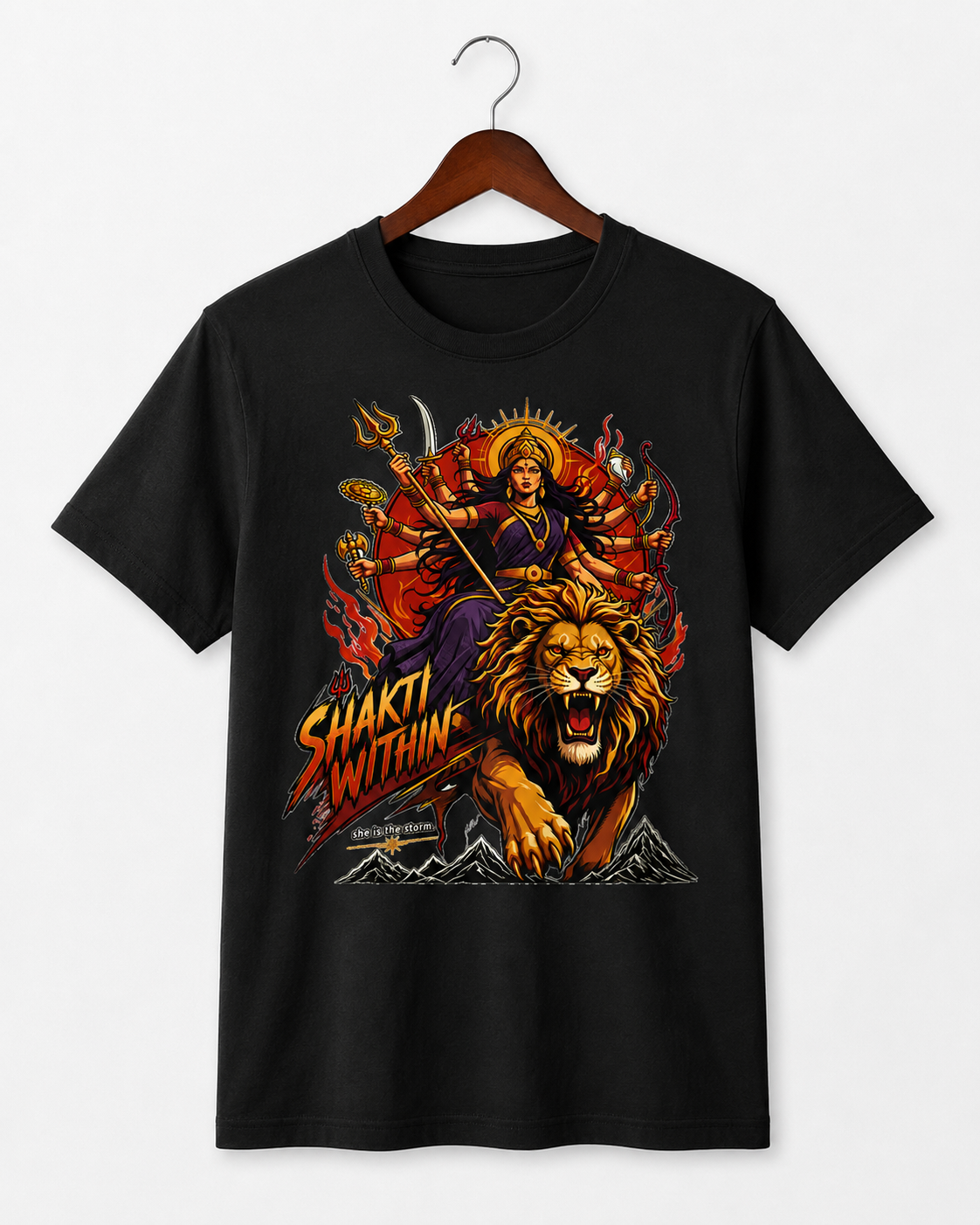 Shakti Within Durga Graphic T-Shirt - ZEYVO