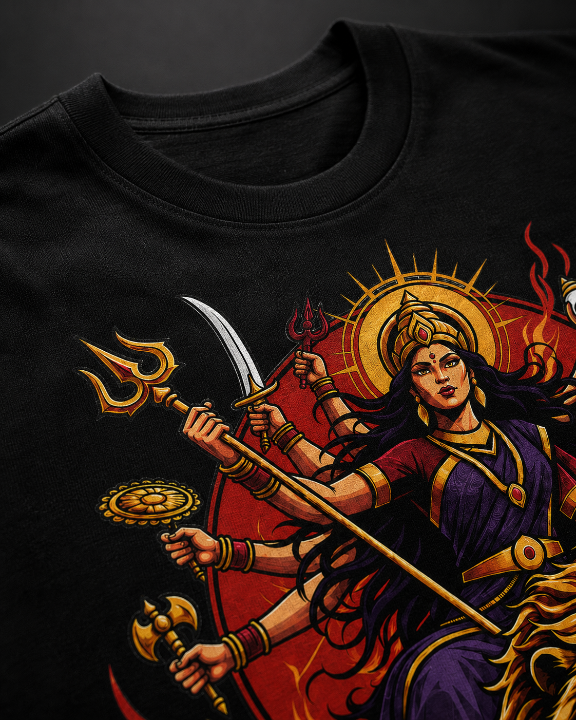 Shakti Within Durga Graphic T-Shirt - ZEYVO