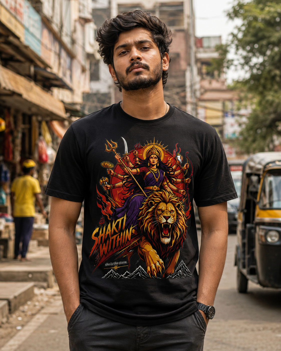 Shakti Within Durga Graphic T-Shirt - ZEYVO