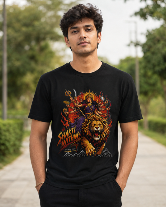 Shakti Within Durga Graphic T-Shirt - ZEYVO
